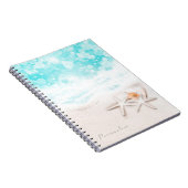 ホワイトサンディビーチスターフィッシュブルー海トロフィカル ノートブック (右側)
