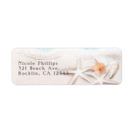 ホワイトサンディビーチスターフィッシュブルー海招待状 ラベル