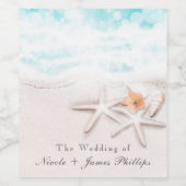 ホワイトサンディビーチヒトスターフィッシュブルー海ワインラベル ワインラベル (シングルラベル)