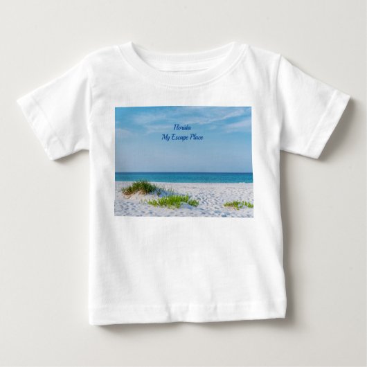 ホワイトサンディビーチフロリダコーストライントドラー ベビーTシャツ (正面)