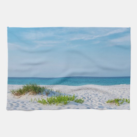 ホワイトサンディビーチフロリダ海岸線 キッチンタオル (横)