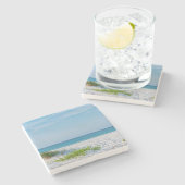 ホワイトサンディビーチフロリダ海岸線 ストーンコースター (横)