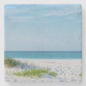 ホワイトサンディビーチフロリダ海岸線 ストーンコースター (正面)