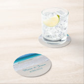 ホワイトサンディビーチ結婚式紙コースター ラウンドペーパーコースター (インサイチュ)