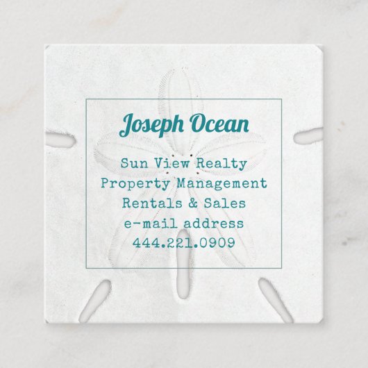 ホワイトサンドドル スクエア名刺 (正面)