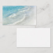 ホワイトサンドビーチ水彩-ティール（緑がかった色）アクアターコイズ 名刺 (正面/裏面)