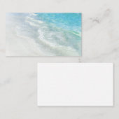 ホワイトサンドビーチ水彩-ティール（緑がかった色）アクアターコイズ 名刺 (正面/裏面)