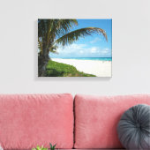 ホワイトサンドビーチw/Palm キャンバスプリント (インサイチュ (リビング))