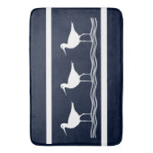 ホワイトサンドピパーズソフトネイビー バスマット (正面縦)