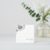 ホワイトサンフラワーシンプルズスクエア スクエア名刺 (スタンド正面)