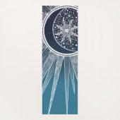 ホワイトサンムーンマンダラブルーグラデーションデザイン ヨガマット (裏面)