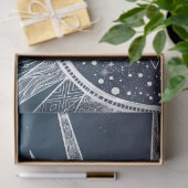 ホワイトサンムーンマンダラブルーグラデーションデザイン 薄葉紙 (ギフト)