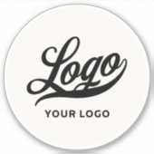 ホワイトサークルウォーターボトルのビジネスロゴ シール (正面)