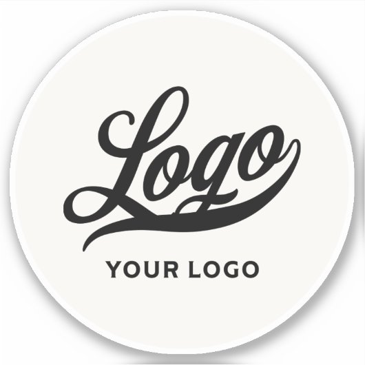 ホワイトサークルウォーターボトルのビジネスロゴ シール (正面)