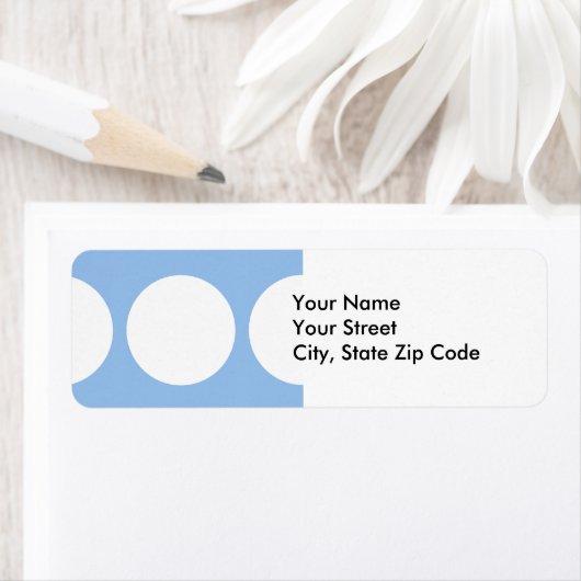 ホワイトサークルオンライトブルー差出人住所ラベル ラベル (インサイチュ)