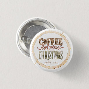 ホワイトサークルコーヒー愛好家のクリスマスボタン 缶バッジ