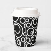 ホワイトサークルデザインオンブラック 紙コップ (右)