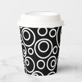 ホワイトサークルデザインオンブラック 紙コップ (正面)