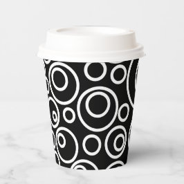 ホワイトサークルデザインオンブラック 紙コップ