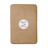 ホワイトサークルバナーモノグラム（茶色） バスマット (正面縦)