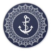 ホワイトサークルマンダラ&ボートいかり セラミックノブ (正面)