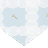 ホワイトサークル金ゴールドクロスキリスト教バプテスマ ショートテーブルランナー (コーナー)