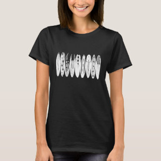 ホワイトサーフボードヴィンテージレトロスタイル Tシャツ