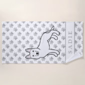 ホワイトシェパードホワイトドイツシェパード&名前をカスタムする ビーチタオル (正面)