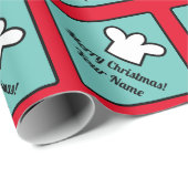 ホワイトシェフの調理師ハットパーソナライズされたクリスマス ラッピングペーパー (ロールコーナー)