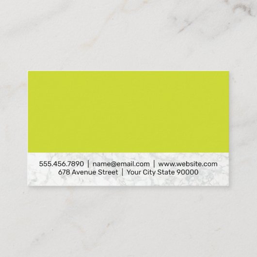 ホワイトシェフハット | 白大理石の背景 名刺 (裏面)