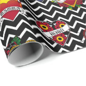 ホワイトシェブロン母タトゥー ラッピングペーパー (ロールコーナー)