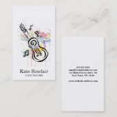 ホワイトシエレガントンガーミュージックギター先生ミュージカル 名刺 (正面/裏面)