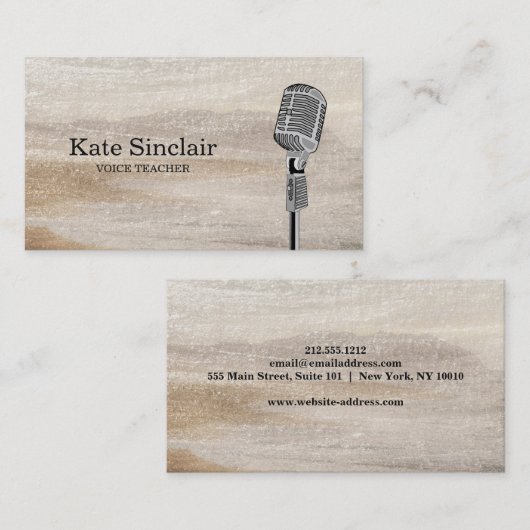 ホワイトシエレガントンガーミュージックボイス先生ミュージカル 名刺 (正面/裏面)