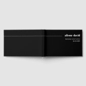 ホワイトシックタイポグラフィブラックミニマル結婚リスト ゲストブック (全面)