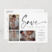 ホワイトシックトレンディー結婚コラージュの3枚の写真 ポストカード (正面/裏面)