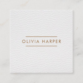 ホワイトシック |レザーミニマルルック スクエア名刺