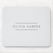 ホワイトシック |レザーミニマルルック マウスパッド (正面)