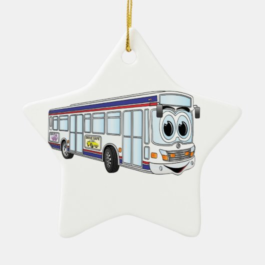 ホワイトシティバス漫画 セラミックオーナメント (正面)