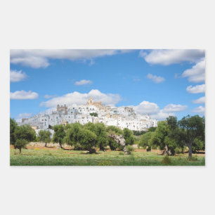 ホワイトシティOstuni, Puglia長方形シール 長方形シール