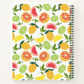 ホワイトシトラスレモンオレンジパターンファミリーレシピ ノートブック (裏面)