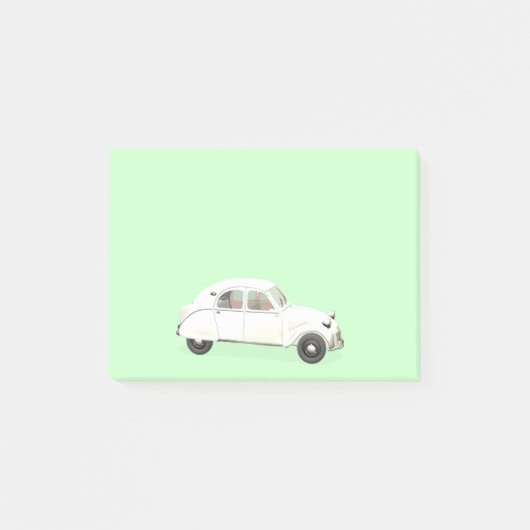 ホワイトシトロエン2CV ポストイット (正面)