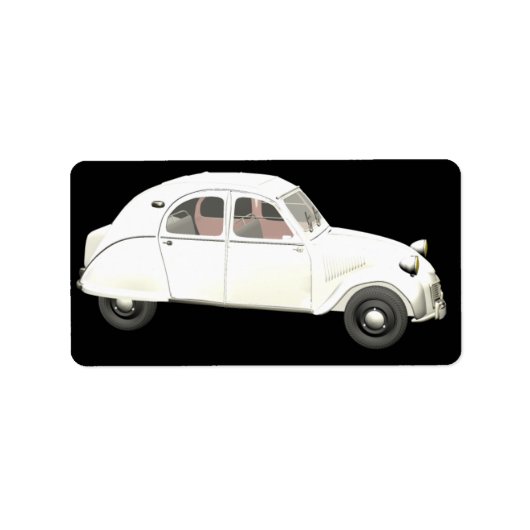 ホワイトシトロエン2CV ラベル (正面)
