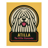 ホワイトシャギー犬の誕生日パーティー ポスター (正面)