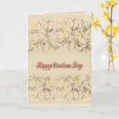 ホワイトシャクナゲヴィンテージハッピーマザーズデイ カード (黄色い花)