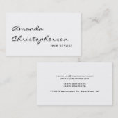 ホワイトシャドウ手書き美容師名刺 名刺 (正面/裏面)