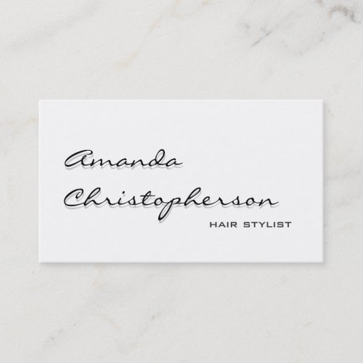 ホワイトシャドウ手書き美容師名刺 名刺 (正面)