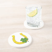 ホワイトシャムロック付きラッキーゴールデンホースシュー コースター (側面)