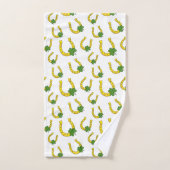 ホワイトシャムロック付きラッキーゴールデンホースシュー バスタオルセット (ハンドタオル)