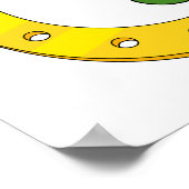 ホワイトシャムロック付きラッキーゴールデンホースシュー ポスター (角)