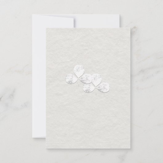 ホワイトシャムロック結婚式の日付カードを保存 セーブザデート (裏面)